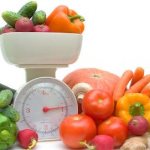 vegetables on the scales