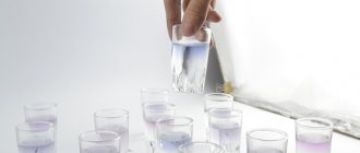 жидкость в стаканах